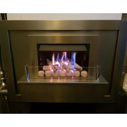 Crystal Saphire 3.0 Kw Hole in the Wall Gas Fire (Brushed Steel)