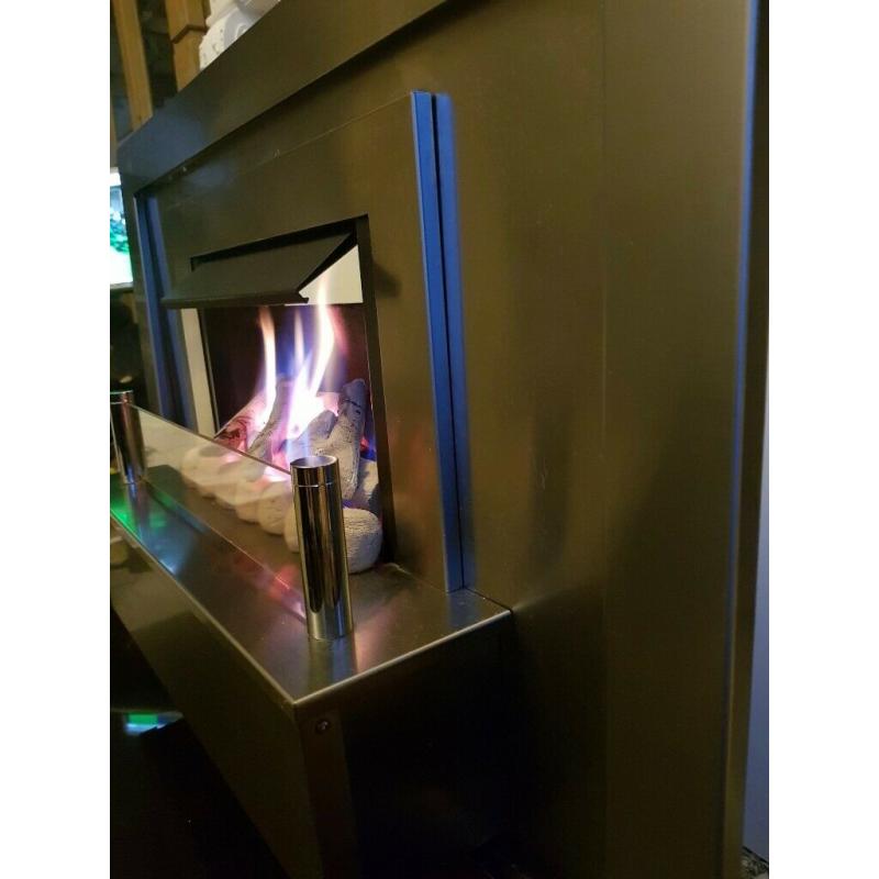 Crystal Saphire 3.0 Kw Hole in the Wall Gas Fire (Brushed Steel)