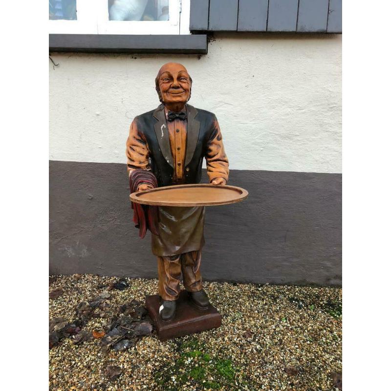 Vintage old man connoisseur waiter 3ft tall