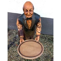 Vintage old man connoisseur waiter 3ft tall