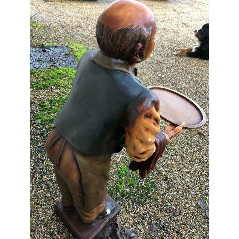 Vintage old man connoisseur waiter 3ft tall