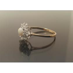 9ct Gold Opal & Cubic Zirconia Ladies Ring