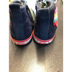 Navy blue rainbow high top shoes