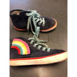 Navy blue rainbow high top shoes