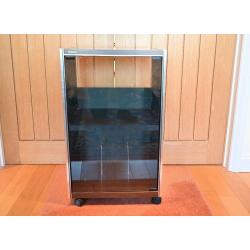 TECHNICS AUDIO RACK SH-553 but can be used for other brands . Glass door .Attractive walnut finish