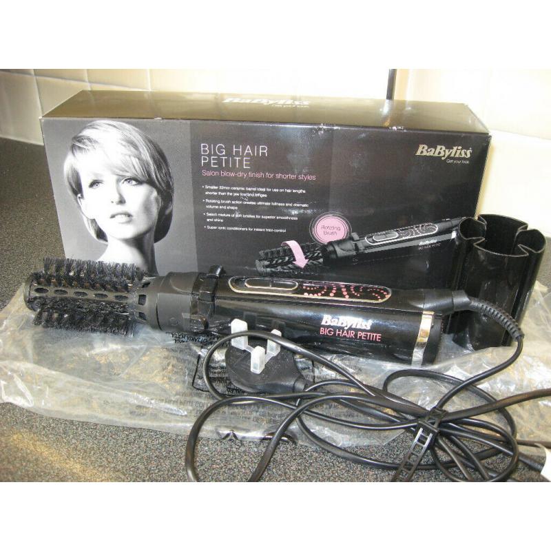 Babyliss Big Hair Petite rotating styling brush - used but boxed as new