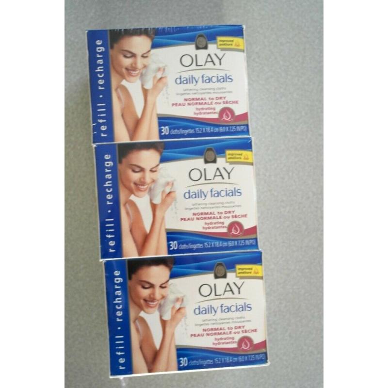 Brand New 3 x OLAY daily facials cleansing cloths.