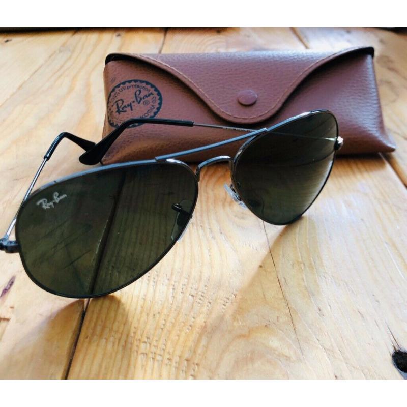 Rayban Aviator Gunmetal Green Classic G-15 - With original case