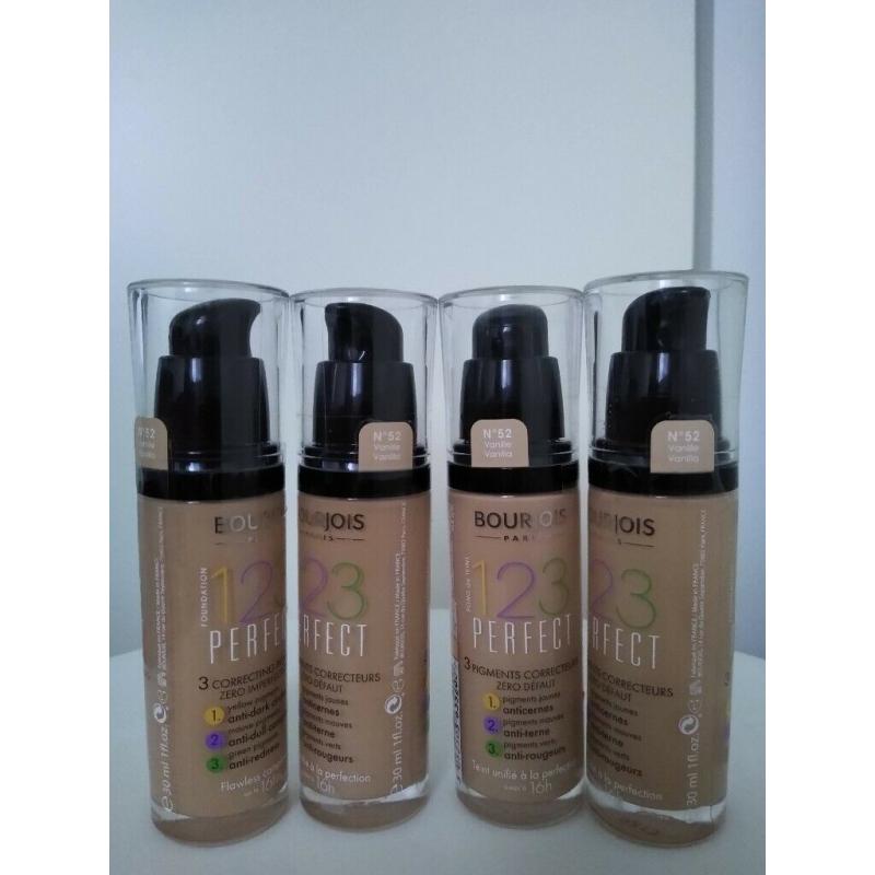 New and sealed Bourjois 123 foundation 52 Vanilla & 53 Light Beige