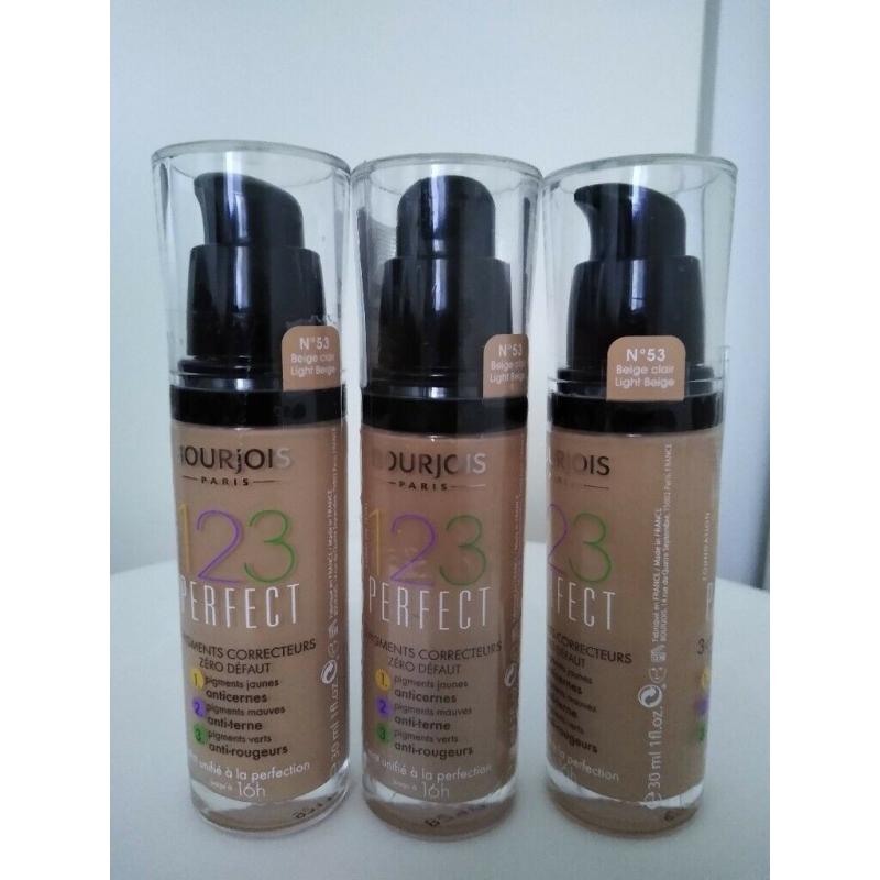 New and sealed Bourjois 123 foundation 52 Vanilla & 53 Light Beige