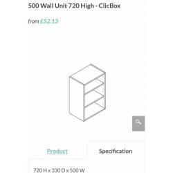 ClicBox Wall Unit H 720 W 500 D330 White