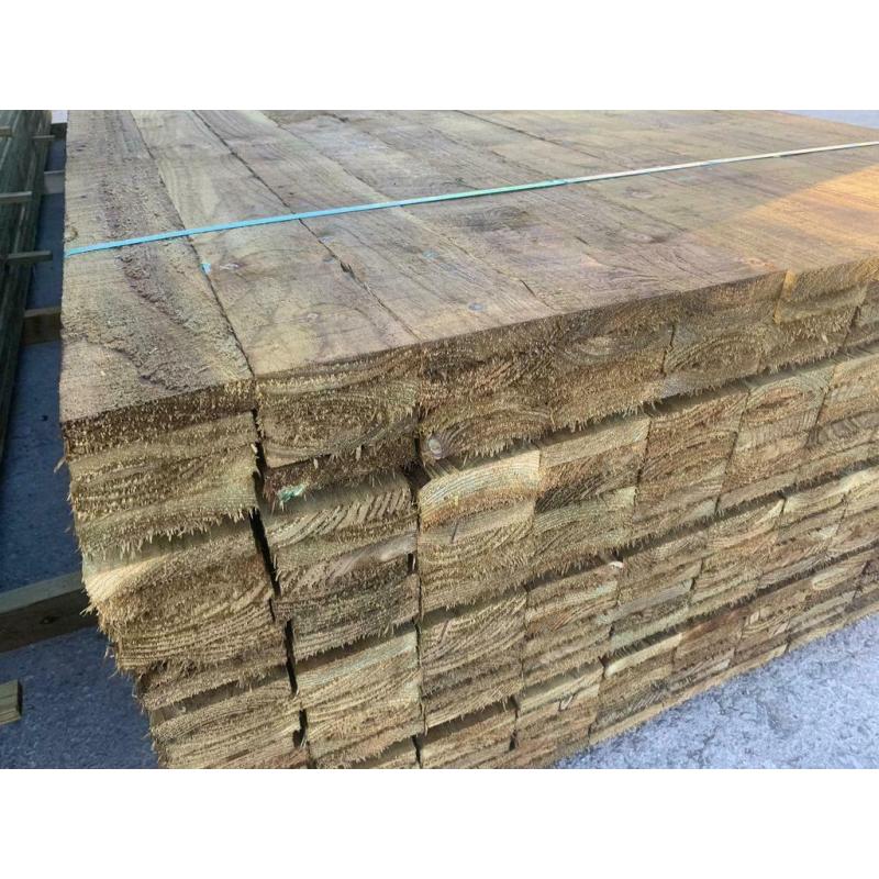 Timber lengths rough sawn pressure treated green