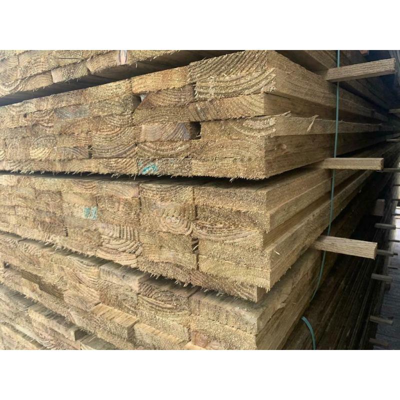 Timber lengths rough sawn pressure treated green