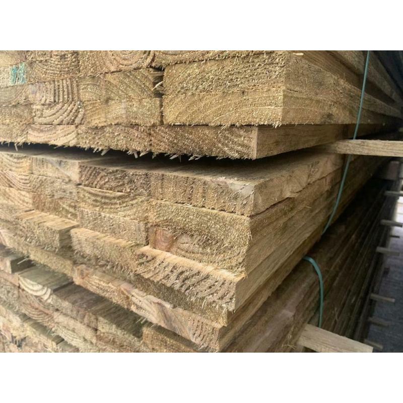 Timber lengths rough sawn pressure treated green