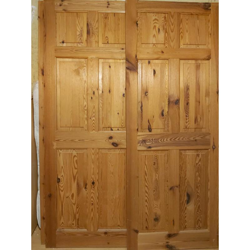 6 panel solid pine doors x3