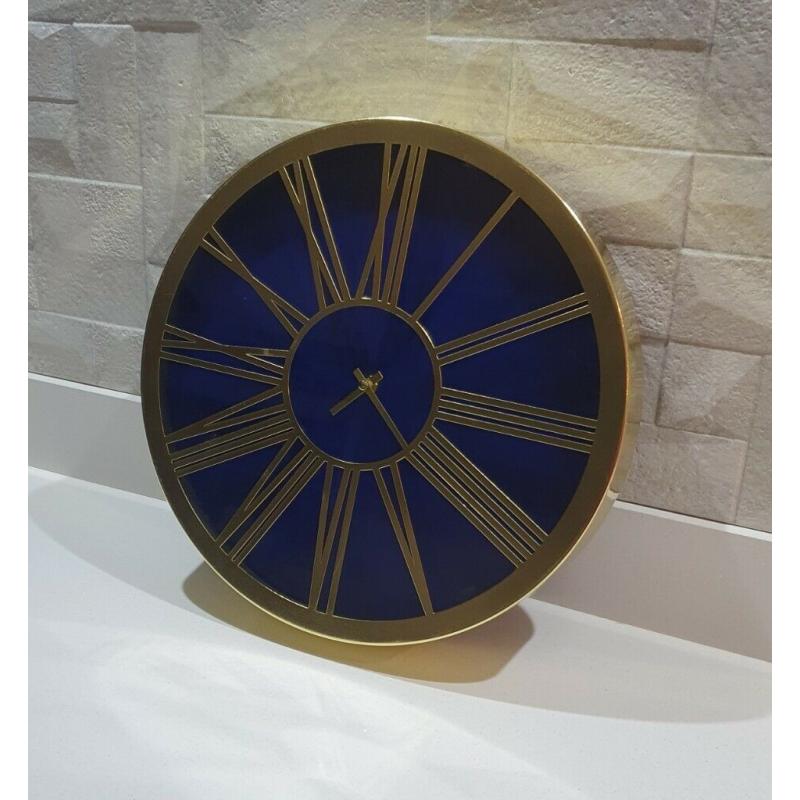 Navy and Gold Wall Clock