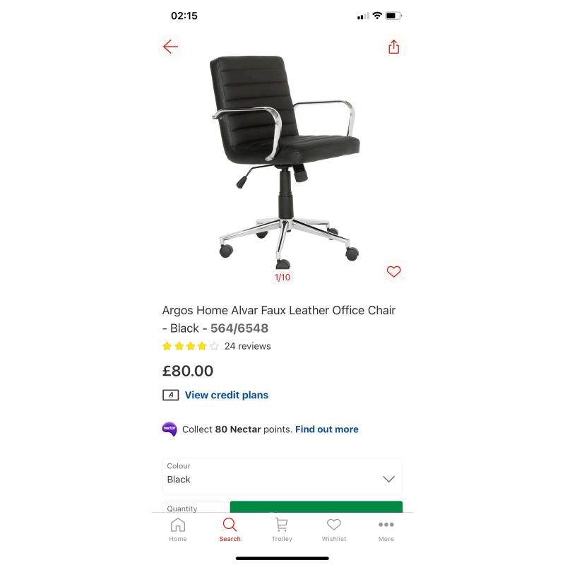 Black Office Study Chair only ?55. Real Bargains Clearance Outlet Leic