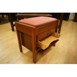 John Austin piano stool in mahogany with sheet music drawers