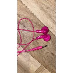 BRAND NEW PINK JVC EARPHONES- CHECK CONNECTION POINT FOR COMPATIBILITY