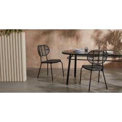 MADE - Swara Garden 2 set of 2 Garden Dining Chairs, Black Rattan - RRP: ?179 Per Set