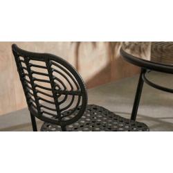 MADE - Swara Garden 2 set of 2 Garden Dining Chairs, Black Rattan - RRP: ?179 Per Set