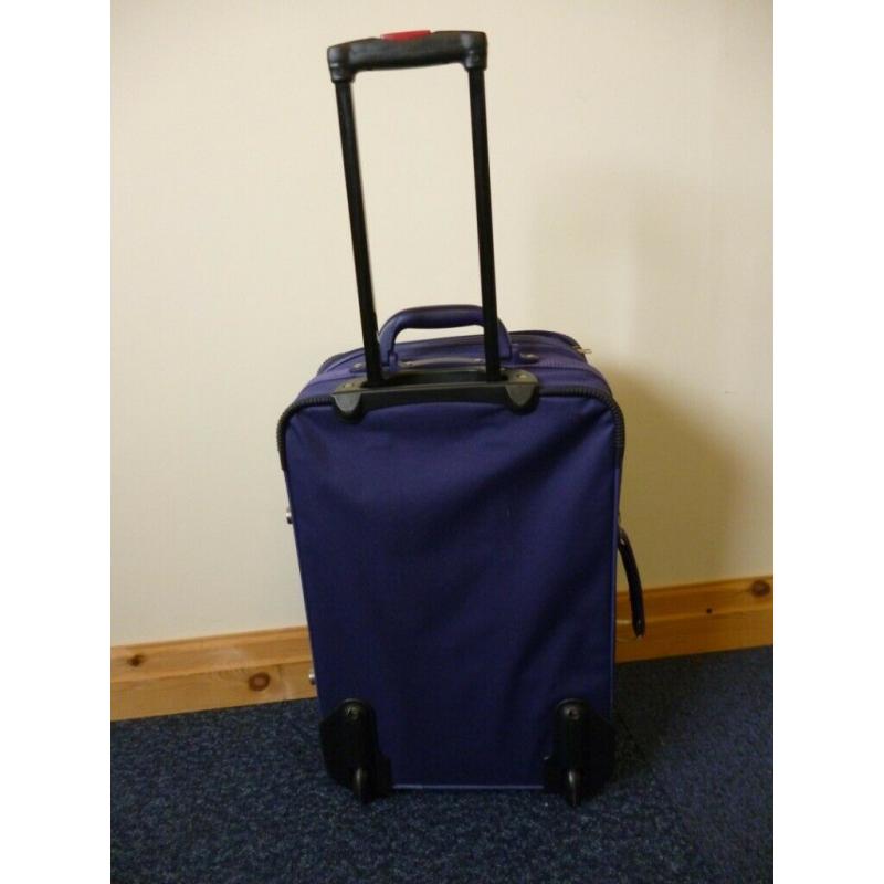 Wheel along Purple Suitcase Expandable Multiple pockets Carry on size