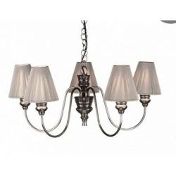 Lovely 5 arm chandelier in pewter