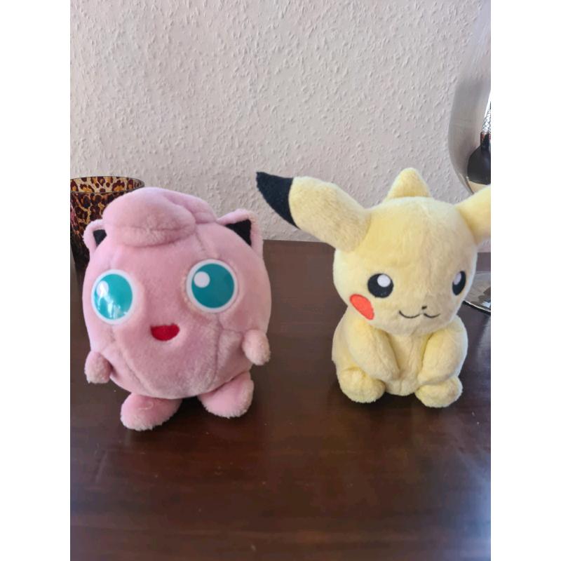 Pokemon Pikachu and Jigglypuff plush