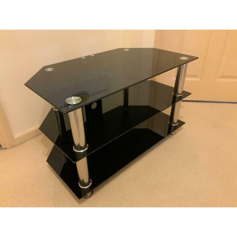 Glass TV Stand - 79cm (W) x 44.5cm (D) x 48cm (H) (will deliver in Stevenage)