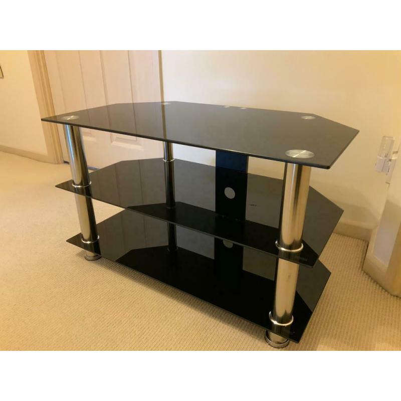 Glass TV Stand - 79cm (W) x 44.5cm (D) x 48cm (H) (will deliver in Stevenage)