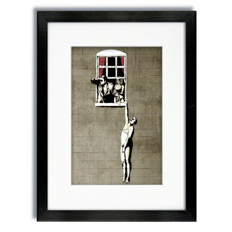 Banksy Hanging Man Love Cheat Poster Street Art A2 Size Paper Laminated Encapsulated Print Graffiti