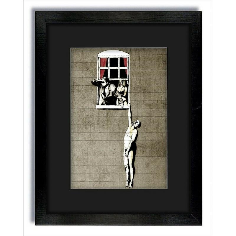 Banksy Hanging Man Love Cheat Poster Street Art A2 Size Paper Laminated Encapsulated Print Graffiti