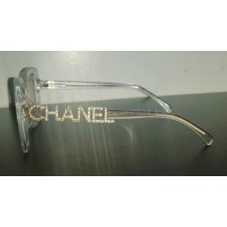 CHANEL square sunglasses transparent.