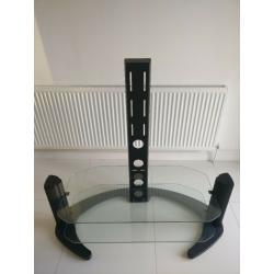 Two Tier Glass TV Stand with Wall Mount Bracket