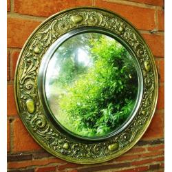 Antique Victorian Art Nouveau Mirror, brass, 19th century