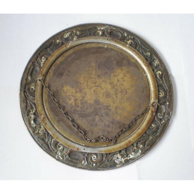 Antique Victorian Art Nouveau Mirror, brass, 19th century