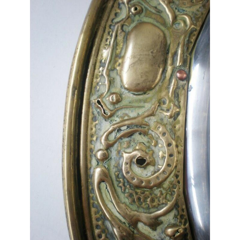 Antique Victorian Art Nouveau Mirror, brass, 19th century