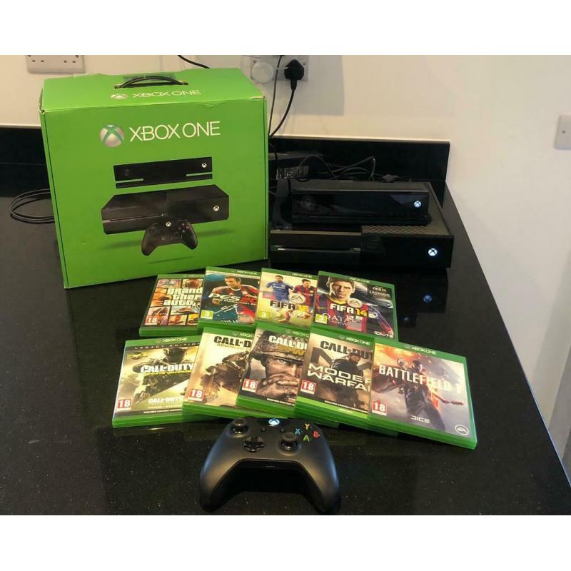 XBOX ONE 500GB with Kinect and 9 games