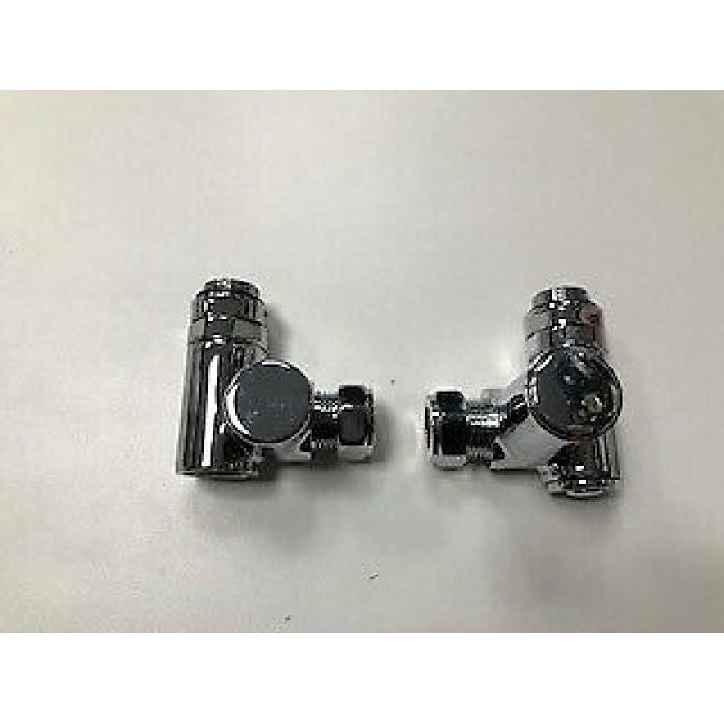 Dual Fuel Corner Towel Rail Valves