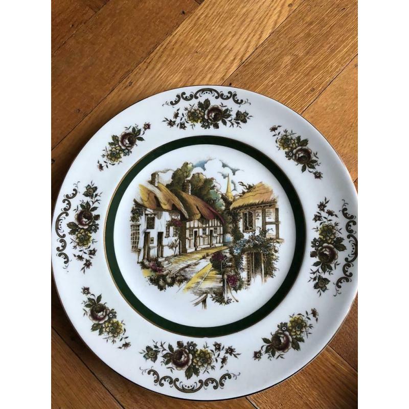 Vintage plate Wood & Sons cottage scene