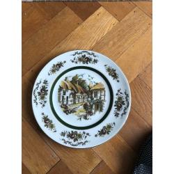 Vintage plate Wood & Sons cottage scene