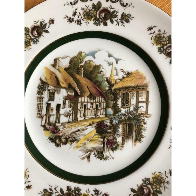 Vintage plate Wood & Sons cottage scene