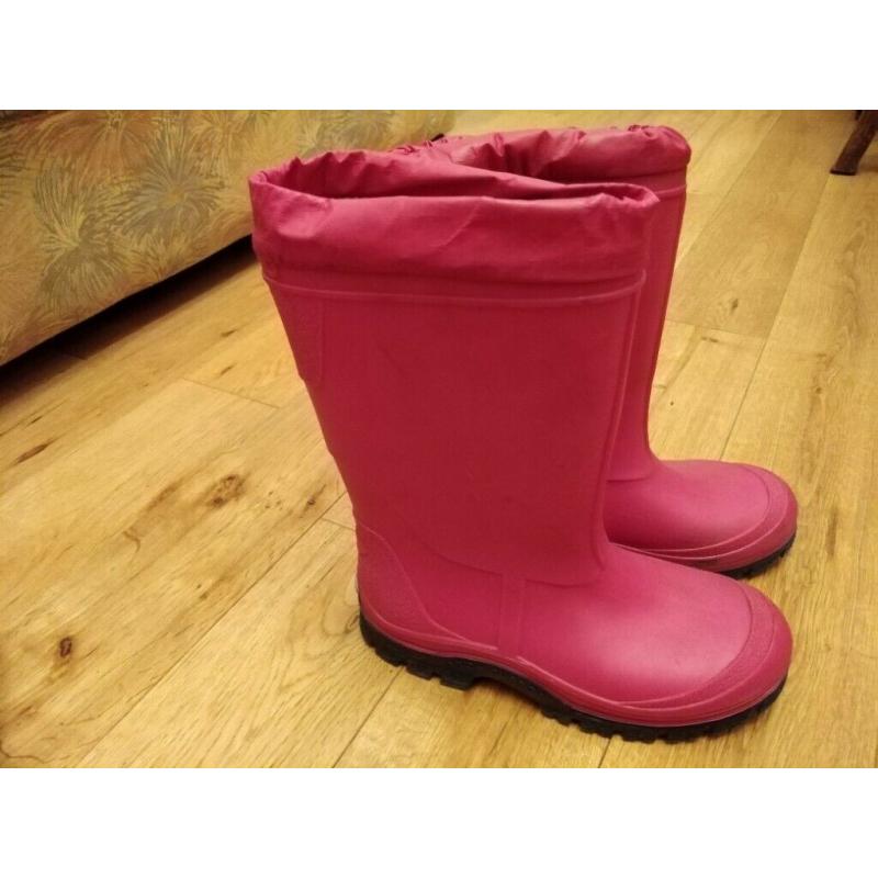 Girl's Pink Insulated Wellies, size 35