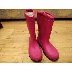 Girl's Pink Insulated Wellies, size 35