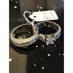 2 ring set size 9.5 uk S - T 1/2