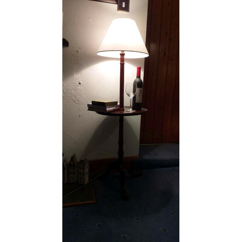 2 vintage standard lamp with table, which compliment each other